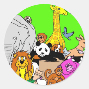 幸せな動物 ラウンドシール