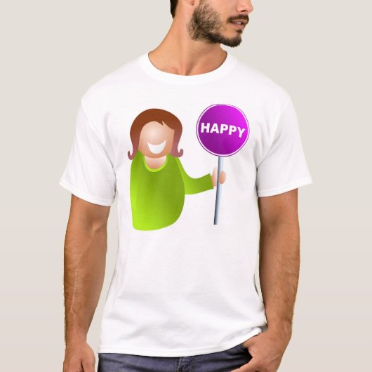 幸せな印を握っている女性 Tシャツ (正面)