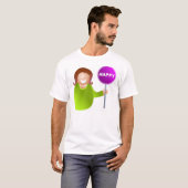 幸せな印を握っている女性 Tシャツ (正面フル)
