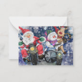 幸せな友おもしろい達とのクリスマスカード ノートカード (裏面)