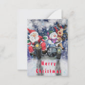 幸せな友おもしろい達とのクリスマスカード ノートカード (正面)