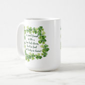 幸せな友情の名言 四葉のクローバー コーヒーマグカップ (正面左)