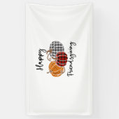 幸せな友情の格子縞シャツ感謝祭の男W 横断幕 (縦)