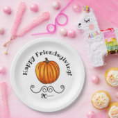 幸せな友情を与えるカボチャ ペーパープレート (パーティー)