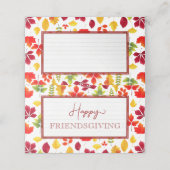 幸せな友情を与える秋のディナーパーティー プレイスカード (外部開封)
