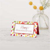 幸せな友情を与える秋のディナーパーティー プレイスカード (正面)