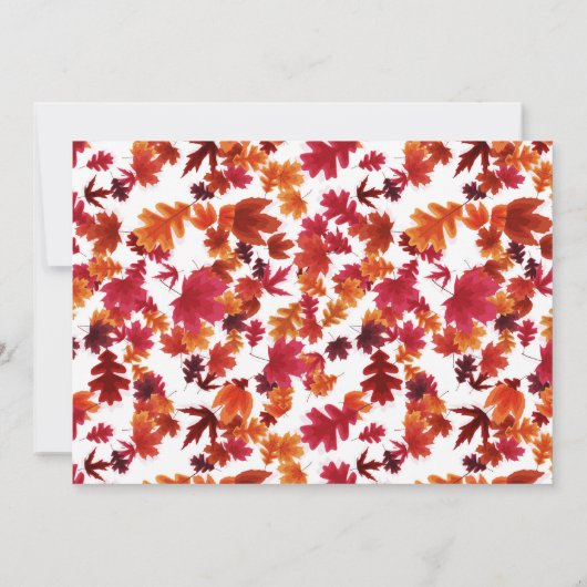 幸せな友情を与える秋のディナーパーティー 招待状 (裏面)