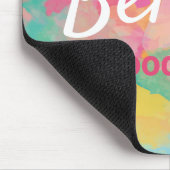 幸せな名言ポスター抽象水彩画「良いことを信じて！」 マウスパッド (コーナー)