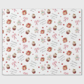 幸せな喜びと無料かわいいクリスマスプレゼント ラッピングペーパー (フラット)