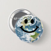 幸せな地球の顔 缶バッジ (正面&裏面)