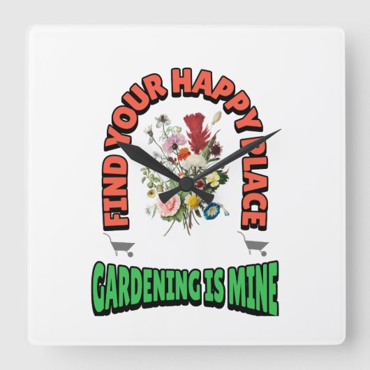 「幸せな場所を探して…」 スクエア壁時計 (正面)