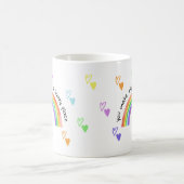幸せな場所 虹とカラフルハート コーヒーマグカップ (中央)