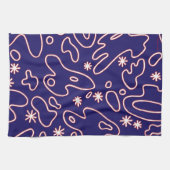 幸せな塊-濃紺、赤及び白 キッチンタオル (横)