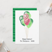 幸せな夏のスイカ風船挨拶 カード (正面/裏面インサイチュ)