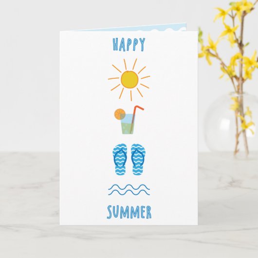 幸せな夏の挨拶状 カード (黄色い花)