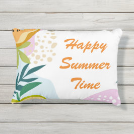 幸せな夏の時間かわいいパターン抽象芸術と果物 アウトドアクッション