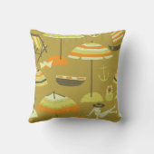 幸せな夏期おもしろいシームレスなパターン クッション (裏面)