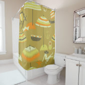 幸せな夏期おもしろいシームレスなパターン シャワーカーテン (インサイチュ)