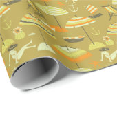 幸せな夏期おもしろいシームレスなパターン ラッピングペーパー (ロールコーナー)