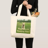 幸せな夏犬のトート ラージトートバッグ (正面(商品))