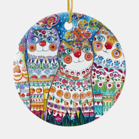 幸せな夏猫 セラミックオーナメント (正面)