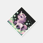 幸せな夢のユニコーン赤ちゃんシャワー スタンダードカクテルナプキン (角)