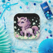 幸せな夢のユニコーン赤ちゃんシャワー ペーパープレート (パーティー)