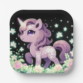 幸せな夢のユニコーン赤ちゃんシャワー ペーパープレート (正面)