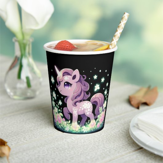 幸せな夢のユニコーン赤ちゃんシャワー 紙コップ (インサイチュ)