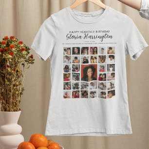 幸せな天国の誕生日 写真トリビュートメモリアル Tシャツ