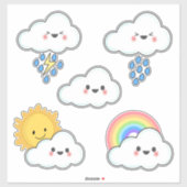 幸せな天気の雲  シール (シート)