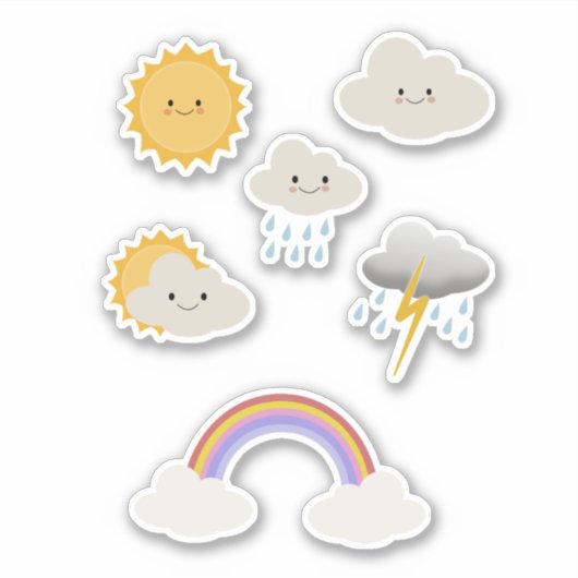 幸せな天気アイコン シール (正面)