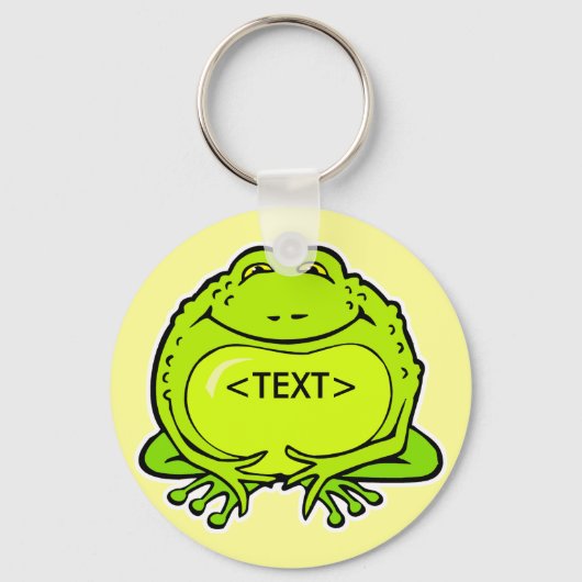 幸せな太ったカエル, <TEXT> キーホルダー (正面)