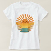 幸せな太陽の笑顔; かわいい女性の夏の太陽の輝き Tシャツ (デザイン正面)