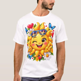 幸せな太陽の花の虹 Tシャツ