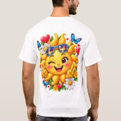 幸せな太陽の花の虹 Tシャツ (裏面)