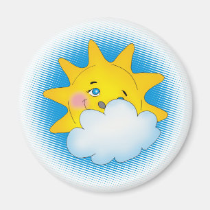 幸せな太陽及び雲-磁石 マグネット