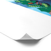 幸せな女と一緒に楽しいクリスマストナカイ ポスター (角)