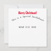 幸せな女と一緒に楽しいクリスマストナカイ 招待状 (裏面)