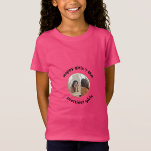 幸せな女のかわいらし子は女の子Tシャツ Tシャツ