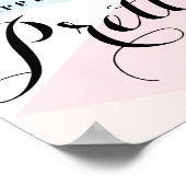 幸せな女のかわいらし子は書モダン物 ポスター (角)