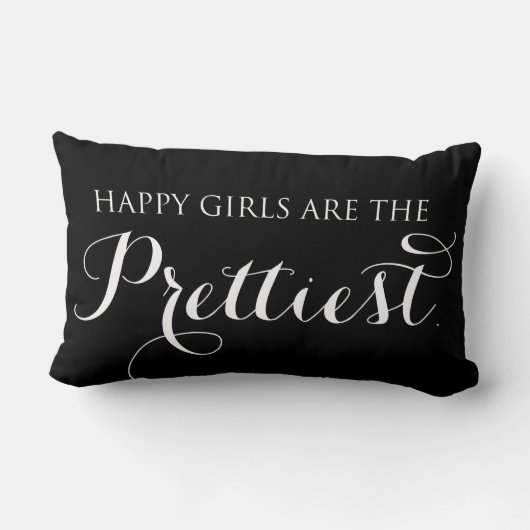 幸せな女の子がかわいらし引用文枕 ランバークッション (裏面)