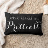 幸せな女の子がかわいらし引用文枕 ランバークッション (ブランケット)