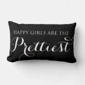 幸せな女の子がかわいらし引用文枕 ランバークッション (正面)