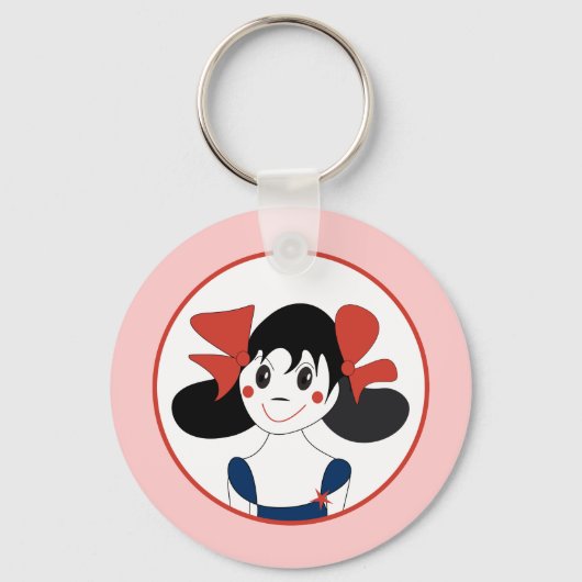 幸せな女の子のキーチェーン キーホルダー (正面)