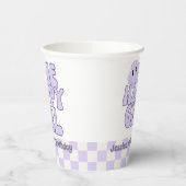 幸せな女の子の1歳の誕生日 ピンク 紙コップ (左)