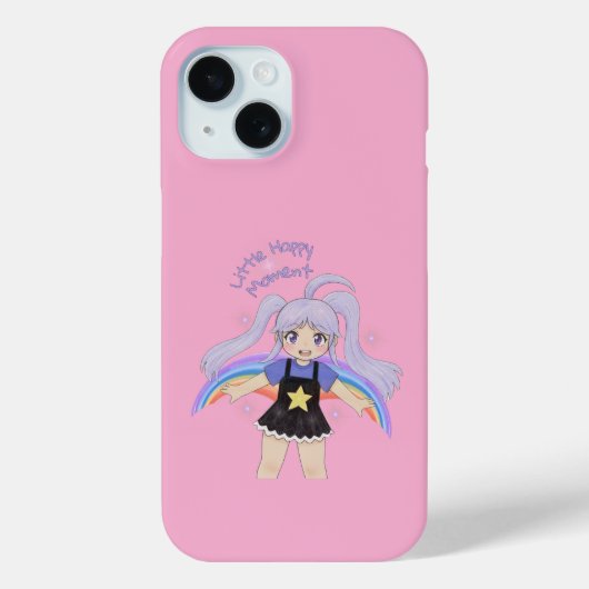 幸せな女の子 手描きイラスト – 小さな幸せ Case-Mate iPhoneケース (裏面)