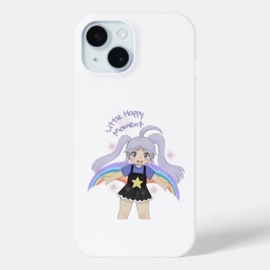 幸せな女の子 手描きイラスト – 小さな幸せ Case-Mate iPhoneケース (裏面)