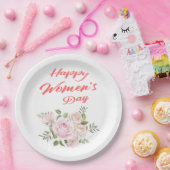 幸せな女性のデー・ホワイト ペーパープレート (パーティー)