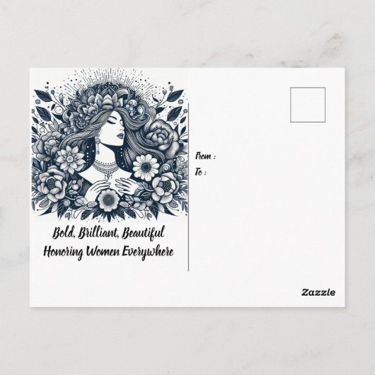 幸せな女性の日あらゆるところで女性を顕彰 ポストカード (裏面)